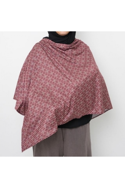 Nursing Cover Printed Cotton Spandex In Ruby